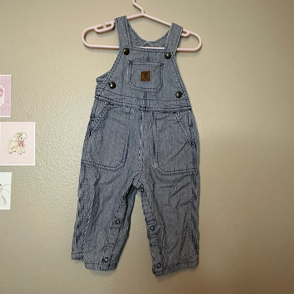 Carhartt Striped Kids Infant Overall Onsie Size  9 Months vintage 90s